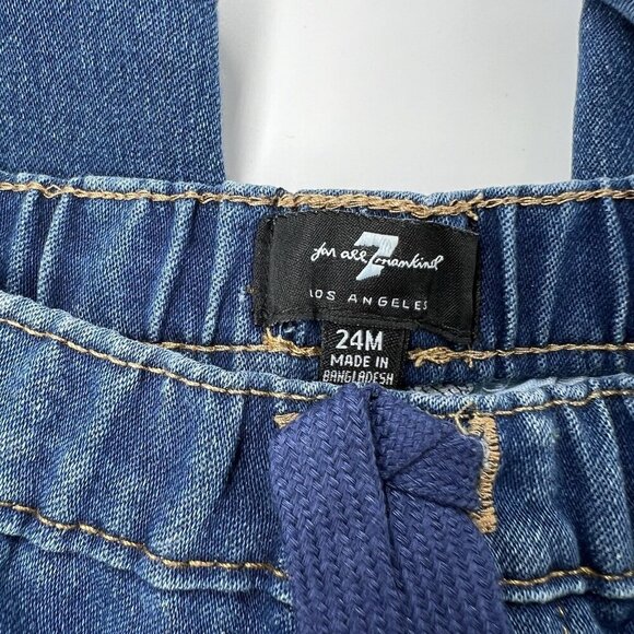 7 For All Mankind Toddler Jeans Cuffed Ankle Pockets Blue Denim 24 Months - Picture 2 of 7